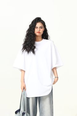 Heavyweight Solid Color Short Sleeve T-Shirt for Men and Women, Loose Fit, Versatile Base Layer, Casual Unisex Fashion Top