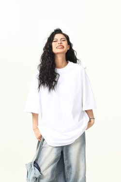 Heavyweight Solid Color Short Sleeve T-Shirt for Men and Women, Loose Fit, Versatile Base Layer, Casual Unisex Fashion Top