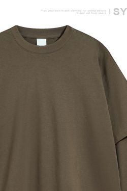 Heavyweight Two-Piece Long Sleeve T-Shirt for Men - Regular Fit Casual Base Layer Top for Spring and Autumn Fashion