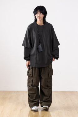 Heavyweight Two-Piece Long Sleeve T-Shirt for Men - Regular Fit Casual Base Layer Top for Spring and Autumn Fashion