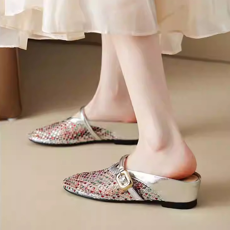 Height-Increasing Slippers with Colorful Rhinestones, Hollow Mesh, Breathable Sandals - Stylish 3.5cm Platform Footwear Height-Increasing Slippers with Colorful Rhinestones, Hollow Mesh, Breathable Sandals - Stylish 3.5cm Platform Footwear