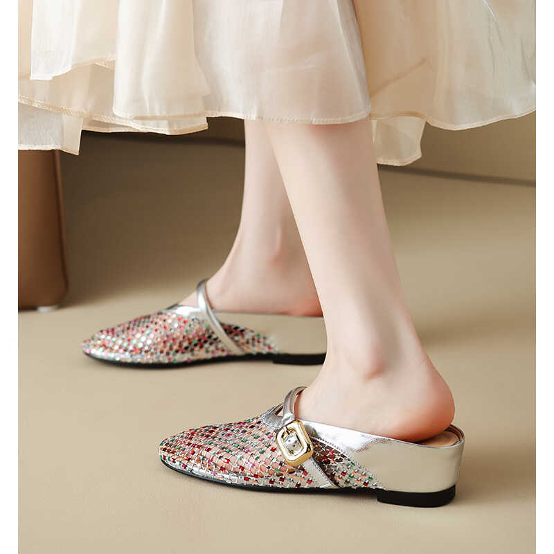 Height-Increasing Slippers with Colorful Rhinestones, Hollow Mesh, Breathable Sandals - Stylish 3.5cm Platform Footwear Height-Increasing Slippers with Colorful Rhinestones, Hollow Mesh, Breathable Sandals - Stylish 3.5cm Platform Footwear