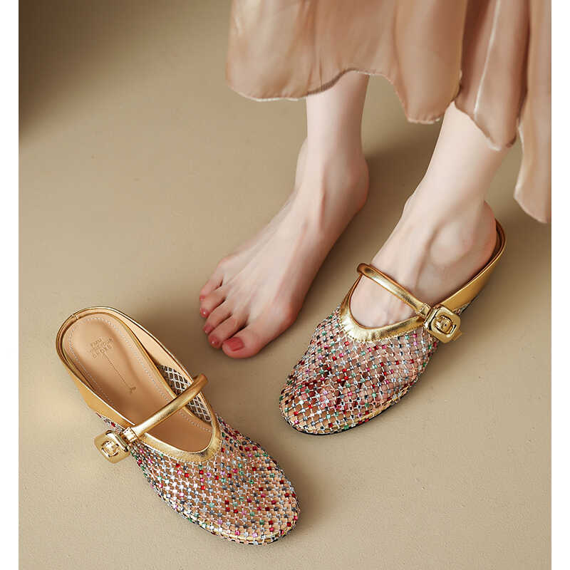 Height-Increasing Slippers with Colorful Rhinestones, Hollow Mesh, Breathable Sandals - Stylish 3.5cm Platform Footwear Height-Increasing Slippers with Colorful Rhinestones, Hollow Mesh, Breathable Sandals - Stylish 3.5cm Platform Footwear