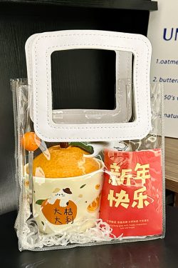 High Aesthetic Orange Ceramic Mug with Lid and Spoon - Perfect Birthday and Graduation Gift for Girls