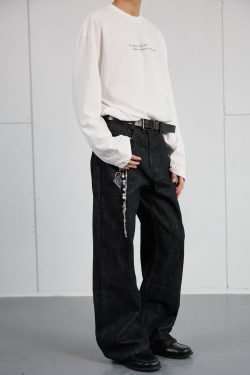High-End Black Denim Jeans for Men and Women | Narrow A-Line Straight Wide-Leg Pants | Trendy Fashion for Modern Style
