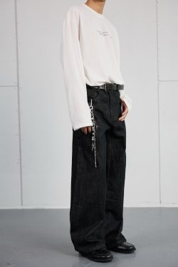 High-End Black Denim Jeans for Men and Women | Narrow A-Line Straight Wide-Leg Pants | Trendy Fashion for Modern Style