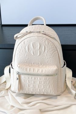 High-End Crocodile Pattern M-Shaped Backpack for Women - Trendy 2025 Fashion School Bag