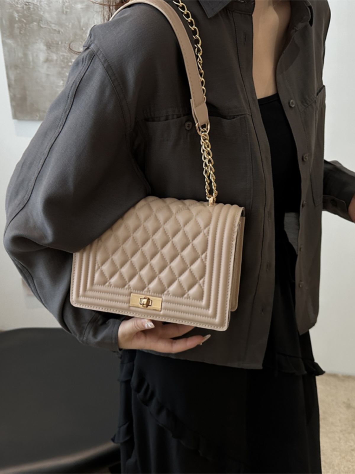 High-End Diamond-Pattern Crossbody Bag - 2025 Versatile Small Square Shoulder Bag for Casual Fashion High-End Diamond-Pattern Crossbody Bag - 2025 Versatile Small Square Shoulder Bag for Casual Fashion