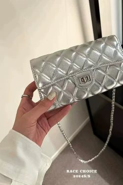 High-End Diamond-Patterned Crossbody Mini Bag - Versatile Small Square Chain Purse for Cards and Coins, Chic Luxury Style