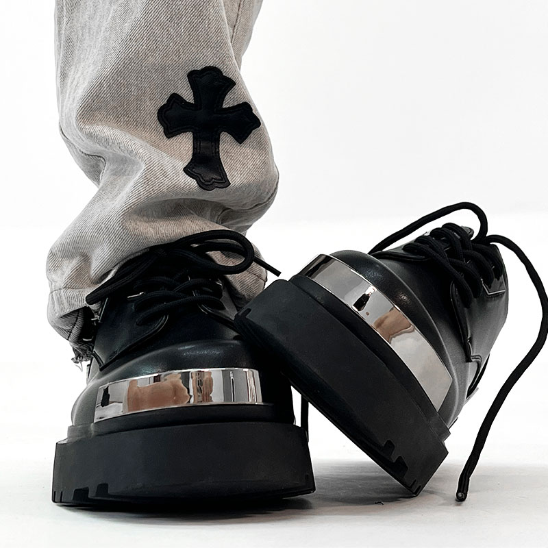 High-End Genuine Leather Derby Shoes for Men, Round Toe, Thick-Soled, British Style, Height-Increasing, Niche High Street Fashion High-End Genuine Leather Derby Shoes for Men, Round Toe, Thick-Soled, British Style, Height-Increasing, Niche High Street Fashion