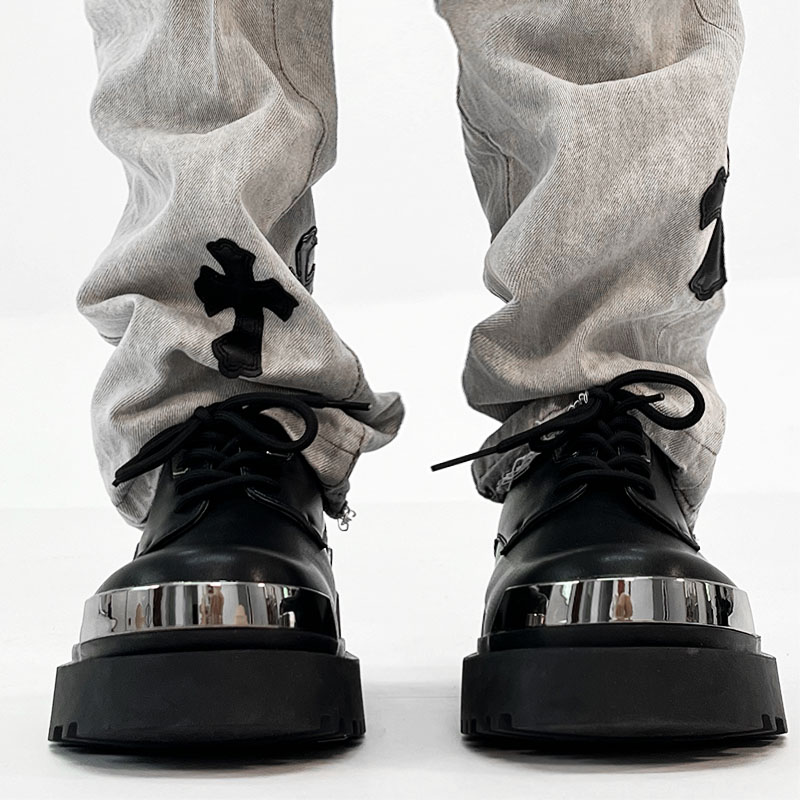 High-End Genuine Leather Derby Shoes for Men, Round Toe, Thick-Soled, British Style, Height-Increasing, Niche High Street Fashion High-End Genuine Leather Derby Shoes for Men, Round Toe, Thick-Soled, British Style, Height-Increasing, Niche High Street Fashion