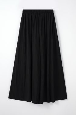 High-End Gray Shambon Wide-Leg Skirt Pants for Women - Casual Ice Silk Nine-Point Design for Summer 2025 Fashion