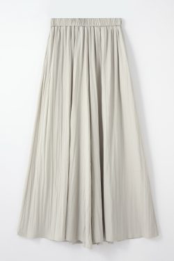 High-End Gray Shambon Wide-Leg Skirt Pants for Women - Casual Ice Silk Nine-Point Design for Summer 2025 Fashion