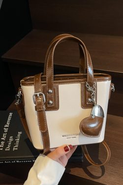 High-End Heart-Shaped Handbag for Women - Fashionable Tote Bucket Bag, 2025 New Style, Vegetable Basket Shoulder Crossbody Bag