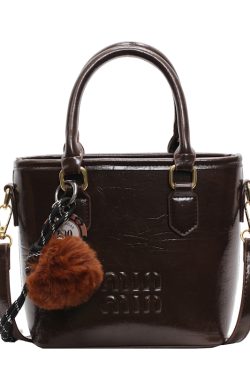 High-End Letter Design Water Bucket Tote Bag for Women - Niche Shoulder Crossbody Bag, 2025 Vegetable Basket Style