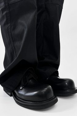 High-End Men's Derby Shoes - Paris Mickey Mouse Design, Round-Toe, Thick-Soled Leather, British Retro Style for Commuting