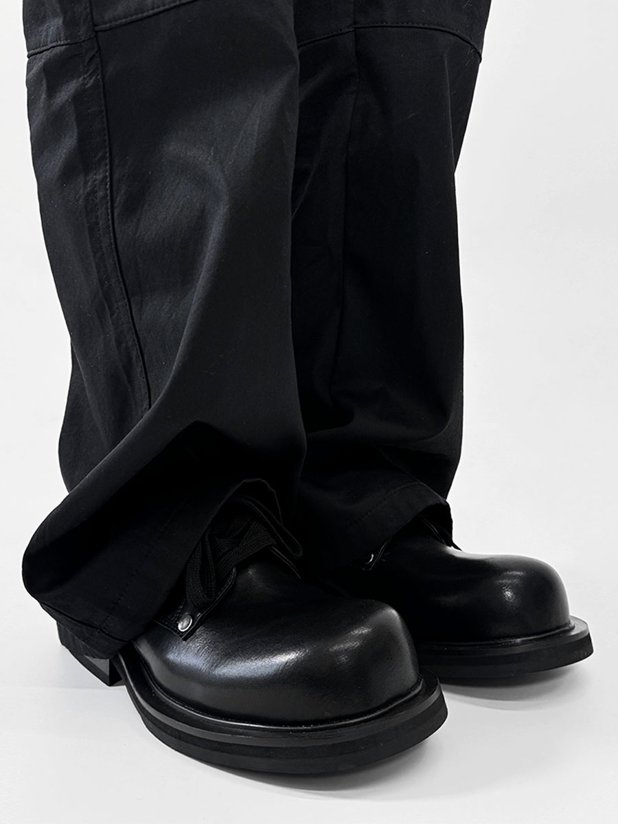 High-End Men's Derby Shoes - Paris Mickey Mouse Design, Round-Toe, Thick-Soled Leather, British Retro Style for Commuting High-End Men's Derby Shoes - Paris Mickey Mouse Design, Round-Toe, Thick-Soled Leather, British Retro Style for Commuting