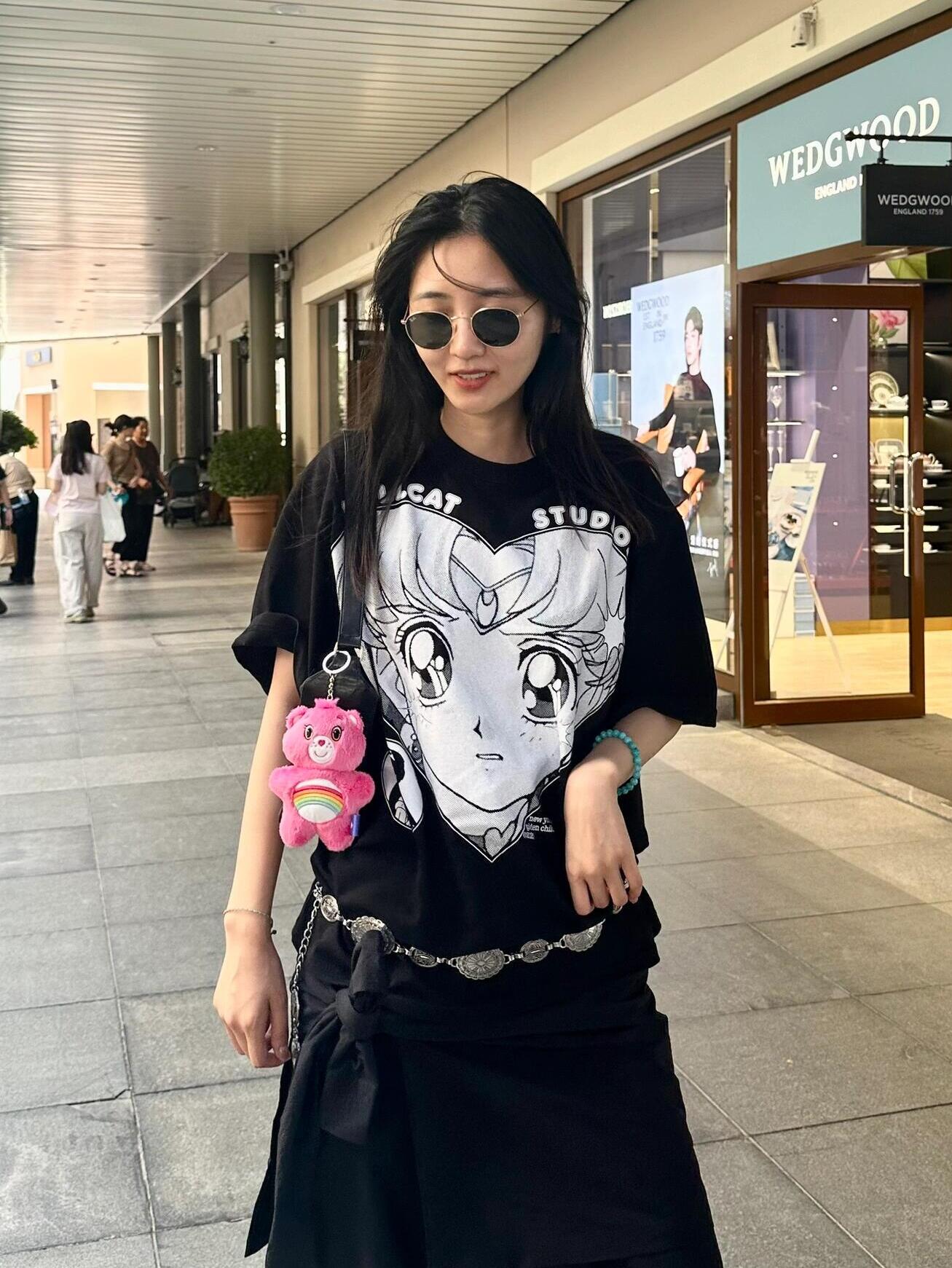 High-End Printed Slim-Fit Loose Pure Cotton Short-Sleeve T-Shirt for Women - Versatile Age-Reducing Style High-End Printed Slim-Fit Loose Pure Cotton Short-Sleeve T-Shirt for Women - Versatile Age-Reducing Style