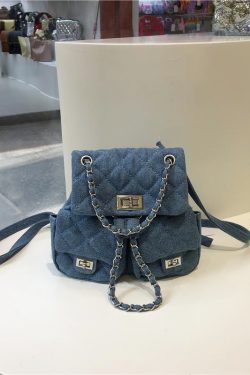 High-End Small Chanel-Style Diamond Quilted Chain Backpack - Versatile Commuter Bag for 2024 Fashion Trends