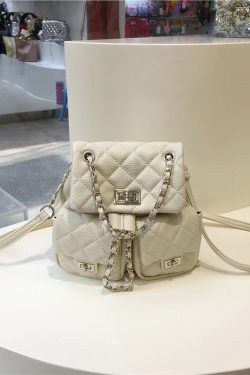 High-End Small Chanel-Style Diamond Quilted Chain Backpack - Versatile Commuter Bag for 2024 Fashion Trends
