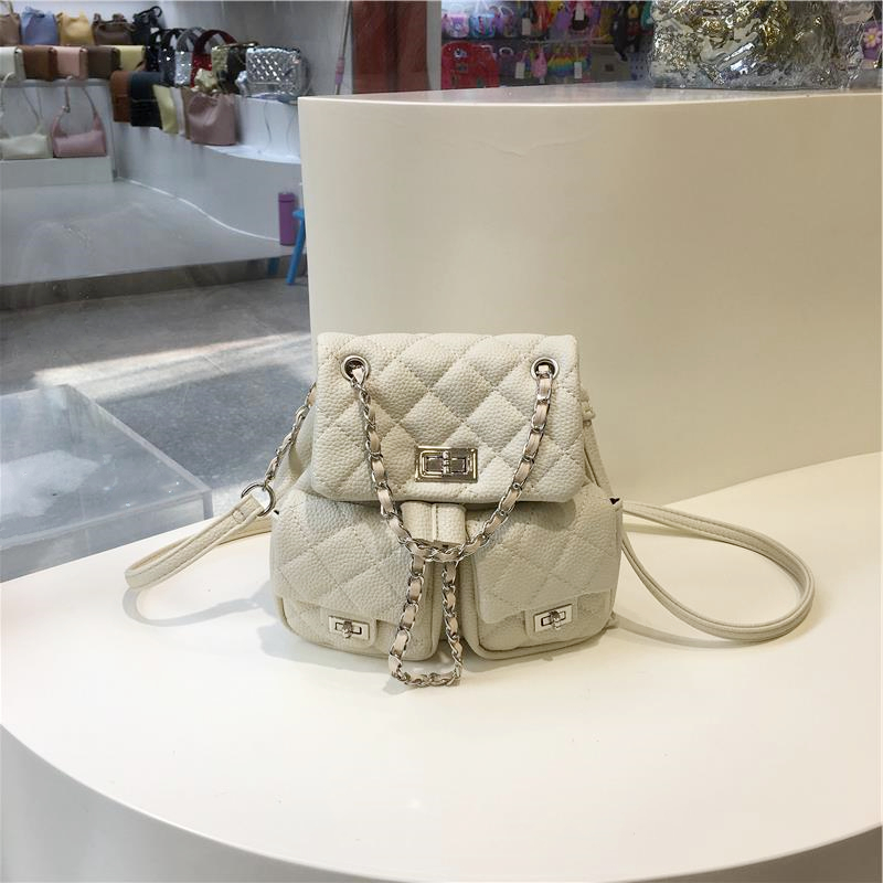 High-End Small Chanel-Style Diamond Quilted Chain Backpack - Versatile Commuter Bag for 2024 Fashion Trends High-End Small Chanel-Style Diamond Quilted Chain Backpack - Versatile Commuter Bag for 2024 Fashion Trends
