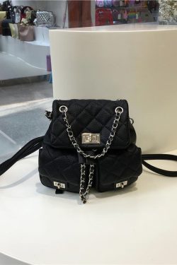 High-End Small Chanel-Style Diamond Quilted Chain Backpack - Versatile Commuter Bag for 2024 Fashion Trends