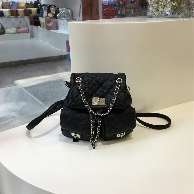High-End Small Chanel-Style Diamond Quilted Chain Backpack - Versatile Commuter Bag for 2024 Fashion Trends High-End Small Chanel-Style Diamond Quilted Chain Backpack - Versatile Commuter Bag for 2024 Fashion Trends
