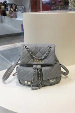 High-End Small Chanel-Style Diamond Quilted Chain Backpack - Versatile Commuter Bag for 2024 Fashion Trends