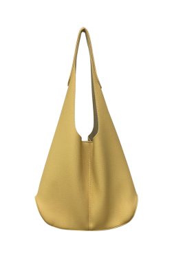 High-End Soft Creamy Yellow Large Capacity Shoulder Tote Bag - Influencer Style, Fashionable and Chic for Everyday Use