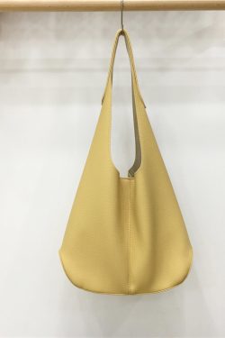 High-End Soft Creamy Yellow Large Capacity Shoulder Tote Bag - Influencer Style, Fashionable and Chic for Everyday Use