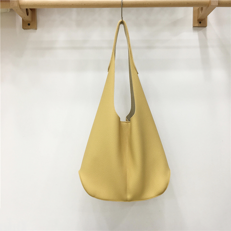 High-End Soft Creamy Yellow Large Capacity Shoulder Tote Bag - Influencer Style, Fashionable and Chic for Everyday Use High-End Soft Creamy Yellow Large Capacity Shoulder Tote Bag - Influencer Style, Fashionable and Chic for Everyday Use