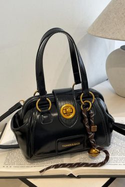 High-End Textured Bowling Bag for Women, Trendy Shoulder Crossbody Clip Bag, Fashionable 2025 Style