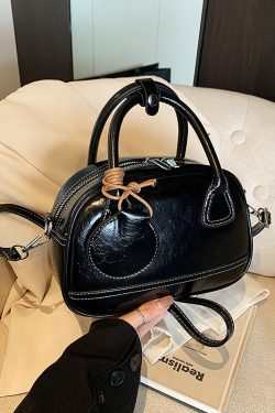 High-End Textured Handbag for Women - Trendy Bowling Tote & Crossbody Bag, Fashionable Design for 2025