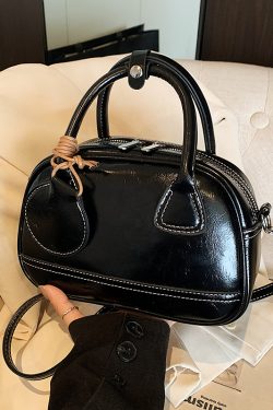 High-End Textured Handbag for Women - Trendy Bowling Tote & Crossbody Bag, Fashionable Design for 2025