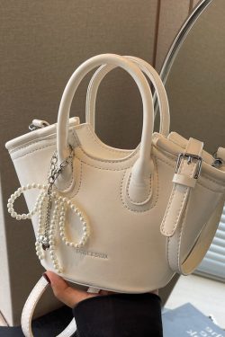 High-End Textured Mini Bucket Tote Bag for Women - 2025 Minimalist Stylish Crossbody Shoulder Bag