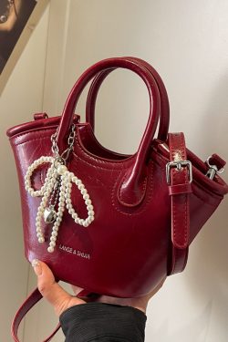 High-End Textured Mini Bucket Tote Bag for Women - 2025 Minimalist Stylish Crossbody Shoulder Bag