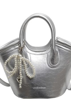 High-End Textured Mini Bucket Tote Bag for Women - 2025 Minimalist Stylish Crossbody Shoulder Bag