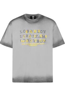 High-End Vintage Wash Gradient Short Sleeve T-Shirt for Men and Women - Trendy Heavyweight Couples Tee