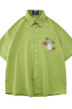 High-End White Short Sleeve Shirt for Women, Unique Loose Casual Design, Trendy Summer Fashion