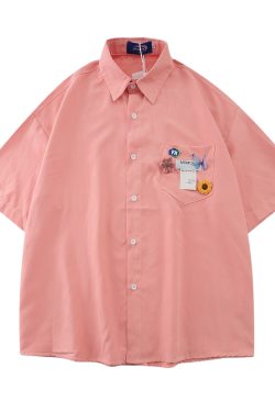 High-End White Short Sleeve Shirt for Women, Unique Loose Casual Design, Trendy Summer Fashion