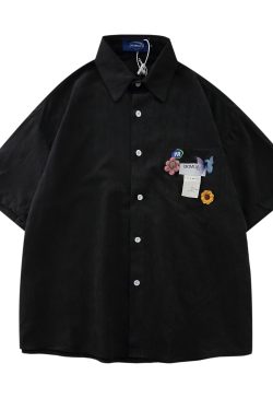 High-End White Short Sleeve Shirt for Women, Unique Loose Casual Design, Trendy Summer Fashion