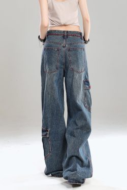High-End Women's Straight-Leg Jeans - American Style Loose-Fit Wide-Leg Long Pants for Summer 2025, Slimming Design, Trendy Fashion
