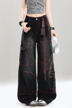 High-End Women's Straight-Leg Jeans - American Style Loose-Fit Wide-Leg Long Pants for Summer 2025, Slimming Design, Trendy Fashion