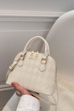 High-End Women's Textured Crossbody Bag - Versatile Retro Commuting Handbag in Niche Shell Design, Trendy 2025 Style