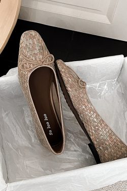 High-Heeled Genuine Leather Shallow Mouth Shoes for Women - Woven Design, Spring 2025, Sweet Style, Trendy Fashion Footwear