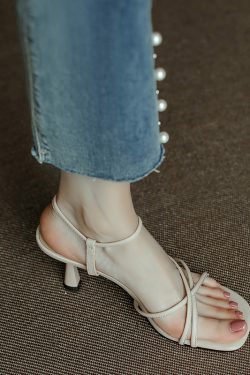 High-Heeled Sandals for Women - Summer Open Toe Design with Thin Straps, Chic Italy Corso Venezia Style