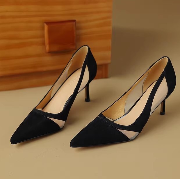 High Heels for Women - French Mesh Thin Versatile Fashion Shoes, Trendy High-End Italian Style High Heels for Women - French Mesh Thin Versatile Fashion Shoes, Trendy High-End Italian Style