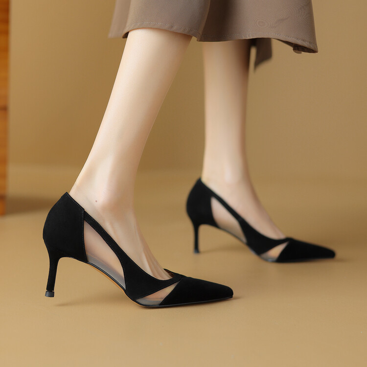 High Heels for Women - French Mesh Thin Versatile Fashion Shoes, Trendy High-End Italian Style High Heels for Women - French Mesh Thin Versatile Fashion Shoes, Trendy High-End Italian Style