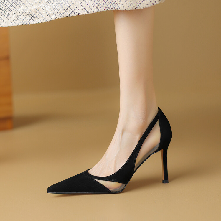 High Heels for Women - French Mesh Thin Versatile Fashion Shoes, Trendy High-End Italian Style High Heels for Women - French Mesh Thin Versatile Fashion Shoes, Trendy High-End Italian Style