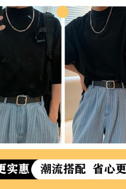 High Neck Solid Color T-Shirt - Handmade Korean Style Small Short Sleeve Tee for Trendy Summer Layering